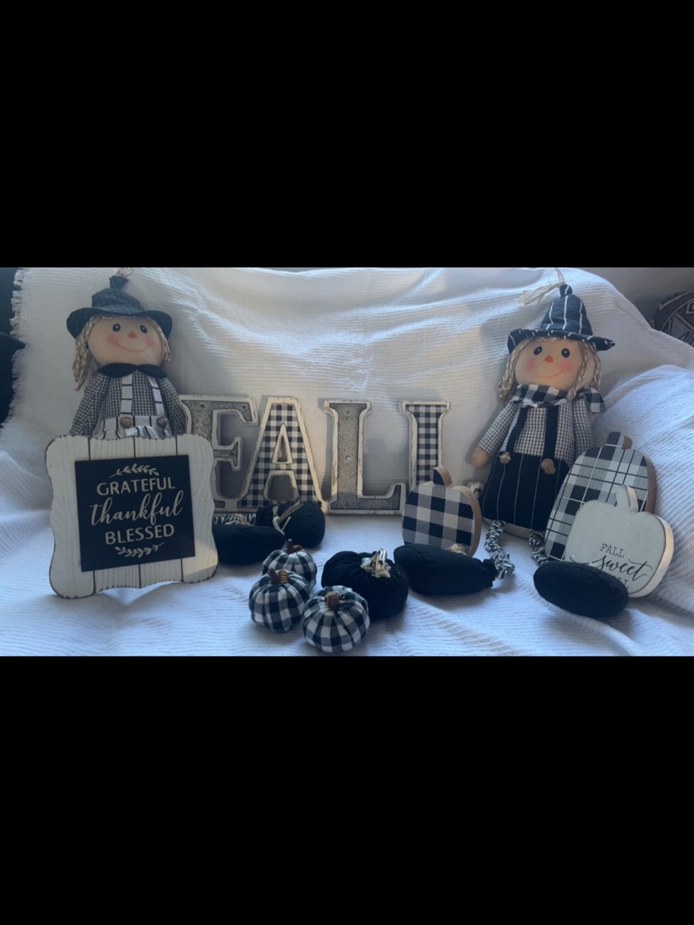 Hobby Lobby Black and White Buffalo Plaid Fall Decor Set